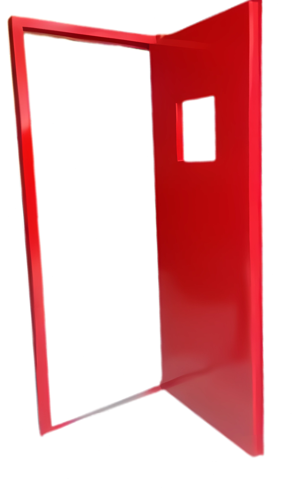 Puerta con barniz rojo
